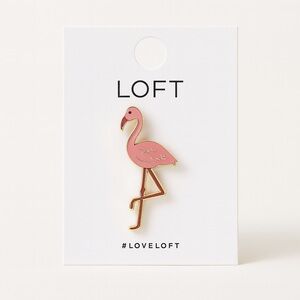 LOFT Pink Flamingo Enamel Brooch Pin • Cute Bird Accessory OS